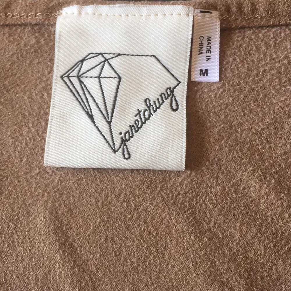 Janet Chung tan top size medium laces on sides sheer‎ bottom